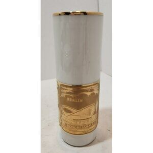 Vtg Schedel Bavaria White Porcelain Gold Trim Berlin Bud Vase Kongresshalle